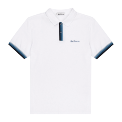 Shirts Ben Sherman Ben Sherman Placket Interest SS Polo T-Shirt 0063363-010 White