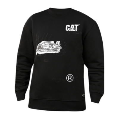 Hoodies Cat CAT Fashion Crewneck 2910527-BLCK Black