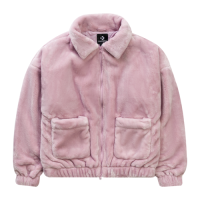 Jackets Women Converse Wmns  Oversized Faux Fur Jacket 10022071-A01 Pink