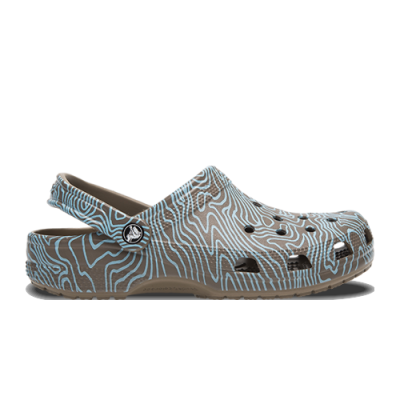 Sandals Crocs Crocs Unisex Classic Topographic 208263-2F9 Brown Light Blue