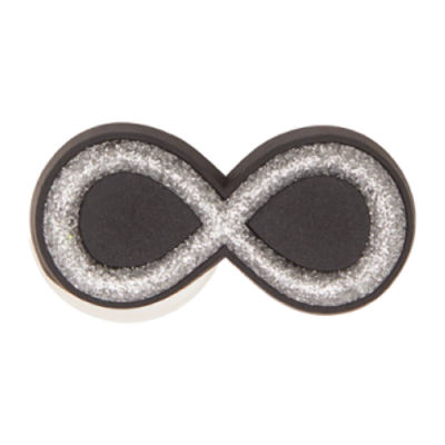 Shoelaces Women Crocs Jibbitz Gllitter Infinity Symbol Charm G0661800-MU Black Grey