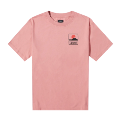 Shirts Edwin Edwin Sunset On Mt Fuji SS Lifestyle T-Shirt I025881-0WT67 Pink