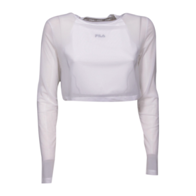 T-Shirts Fila Fila Wmns Magenta Cropped Double Layer LS Lifestyle T-Shirt 687720-M67 White