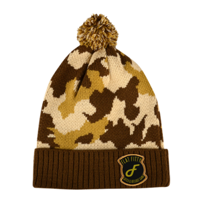 Caps Flat Fitty Flat Fitty Patched Camo Cuff Pom Beanie Cap FFB67400 Brown