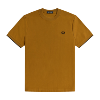 Shirts Fred Perry Fred Perry Broken Tipped Pique SS Lifestyle T-Shirt M3596-644 Brown