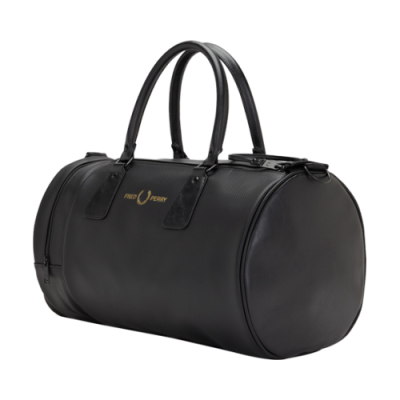 Backpacks Women Fred Perry Piqué Textured Pu Barrel Bag L2243-102 Black