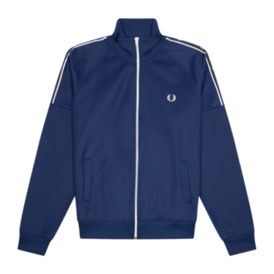 Hoodies Fred Perry Fred Perry Taped Sleeve Track Jacket J4535-143 Blue