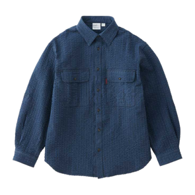 Shirts Collections Gramicci O.G. Seersucker Canyon Shirt G3SMJ019-BLUE Black