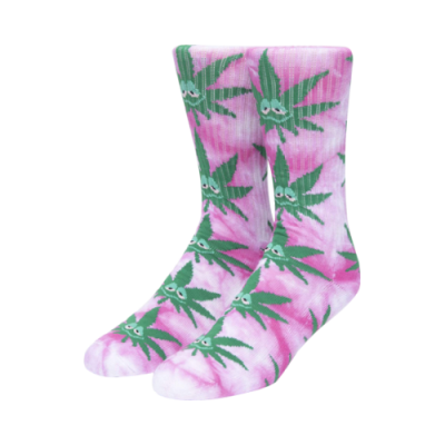 HUF Tie Dye Green Buddy Plantlife Socks 