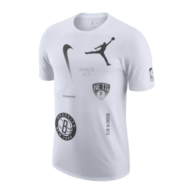 T-Shirts Men Jordan NBA Brooklyn Nets Courtside Statement Edition Max90 Basketball T-Shirt DV5712-100 White