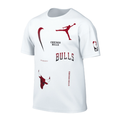 T-Shirts Men Jordan NBA Chicago Bulls Courtside Statement Edition Max90 Basketball T-Shirt DV5716-100 White
