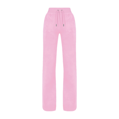Pants Juicy Couture Juicy Couture Wmns Del Ray Classic Velour Pant Pocket Design JCAP180-334 Pink
