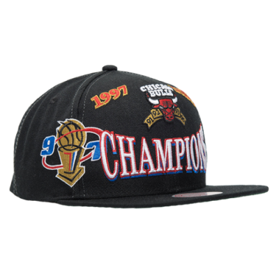 Caps Women Mitchell & Ness NBA Chicago Bulls 97 Champions Wave Snapback Cap 1077-CBUYYPPP-BLCK Black