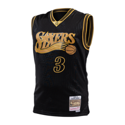 T-Shirts Collections Mitchell & Ness NBA Philadelphia 76ers Allen Iverson Swingman Basketball Tank Top BW19065-P76BLCK01AIV Black