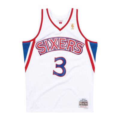 T-Shirts Collections Mitchell & Ness NBA Philadelphia 76ers Allen Iverson 1996-97 Home Swingman Basketball Tank Top 18198-P76-WHIT96 White