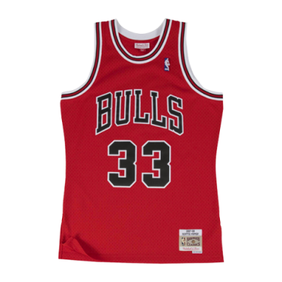T-Shirts Mitchell & Ness Mitchell & Ness NBA Chicago Bulls Scottie Pippen Road 1997-98 Swingman Basketball Tank Top 18153-CBUSCAR97-RED Red