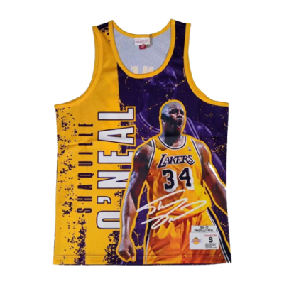T-Shirts Mitchell & Ness Mitchell & Ness NBA Los Angeles Lakers Shaquille Oneal Player Burst Mesh Basketball Tank Top 5010-LALYYSON-PURP Purple