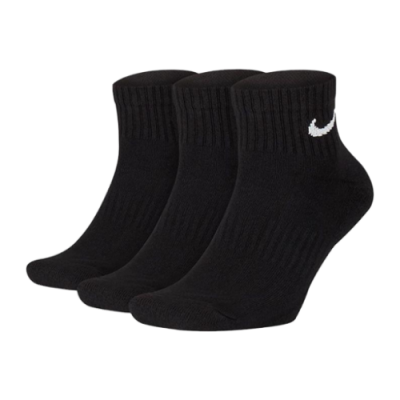 Socks Women Nike Everyday Cushioned Training Ankle Socks (3 Pairs) SX7667-010 Black