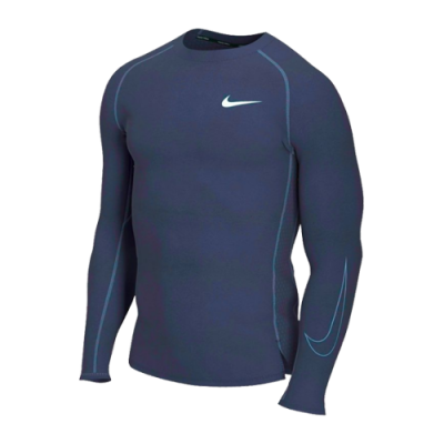 T-Shirts For Training Nike Pro Dri-FIT Tight-Fit LS Training T-Shirt DD1990-451 Blue