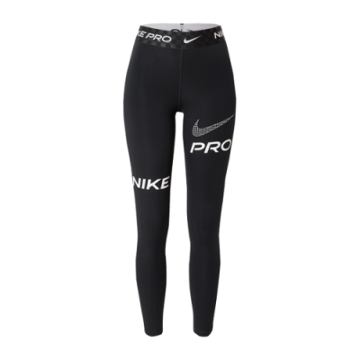 Pants Women Nike Wmns Pro Mid-Rise Full-Length Graphic Training Leggings DX0080-010 Black