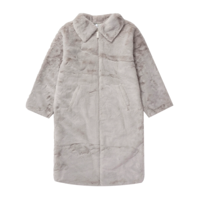 Coats Women Nike Wmns Sportswear Faux Fur Long Jacket DQ6838-012 Grey