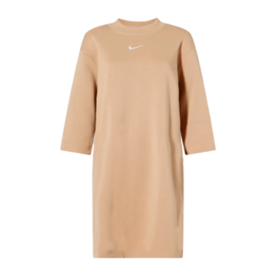 Dresses Women Nike Wmns Sportswear Phoenix Fleece Oversized 3/4 Sleeve Dress DV5248-200 Beige