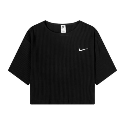 T-Shirts Women Nike Wmns Sportswear Ribbed Jersey Lifestyle T-Shirt DV7870-010 Black