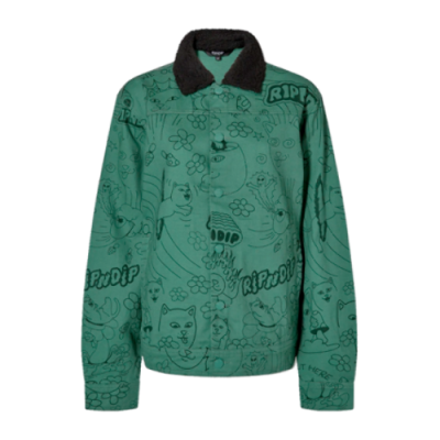 Blazers Men RIPNDIP Scribble Button Up Jacket RND7007 Green