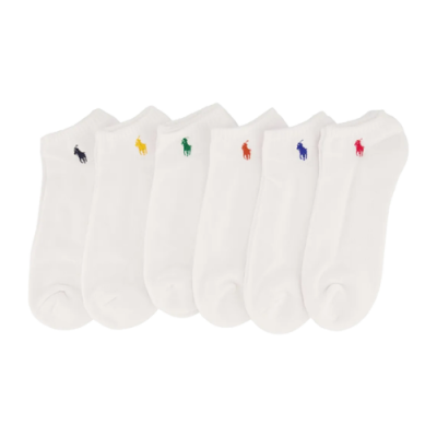 Socks Men Ralph Lauren Low Cut Cotton Sock (6 Pack) 449799739-002 White
