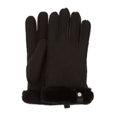 Gloves Women UGG Wmns Shorty With Leather Trim Gloves 17367-BLK Black