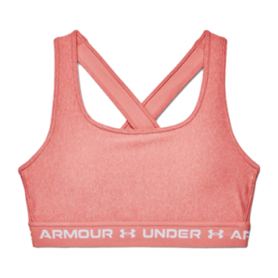Bra Women Under Armour Wmns Mid Crossback Heather Sports Bra 1361036-649 Pink