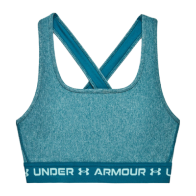 Bra Women Under Armour Wmns Mid Crossback Heather Sports Bra 1361036-400 Blue
