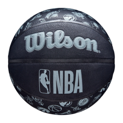 Balls Men Wilson NBA All Team Logo Premium Outdoor Basketball WTB1300-NBA Black