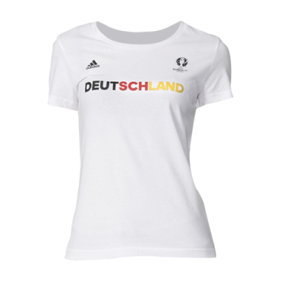 Shirts Sales adidas WMNS EURO 2016 Deutschland Tee AI5690 Black Red White Yellow